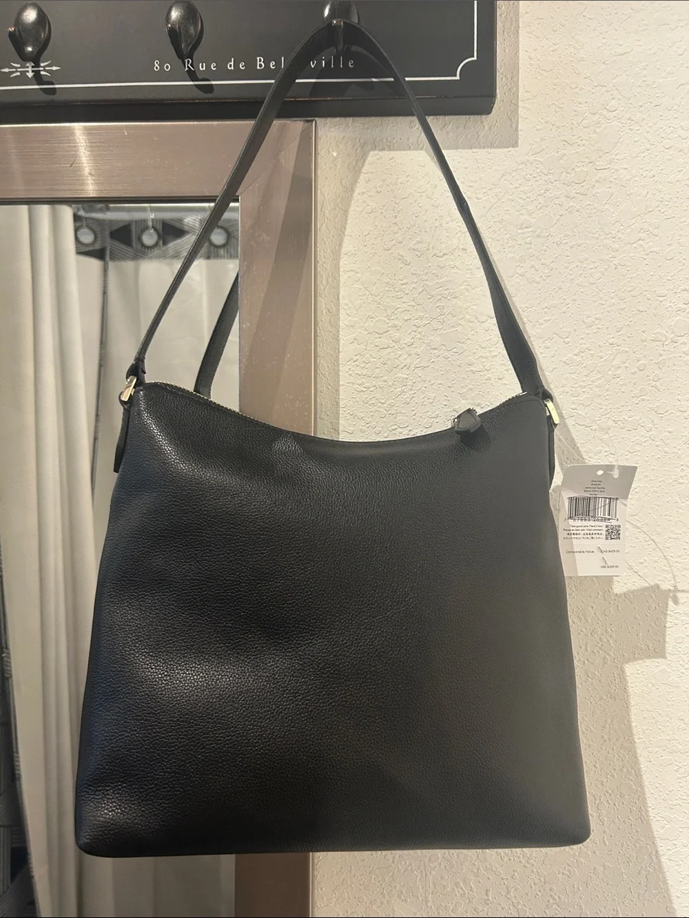 Kate Spade Black Pebble Leather Shoulder Bag NWT.